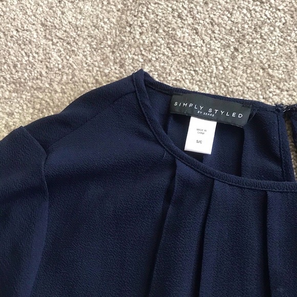 NWOT Navy Blue Blouse - Picture 3 of 6